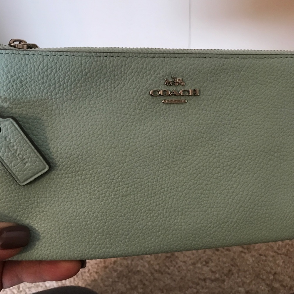 Coach Leather Double Zip Wallet